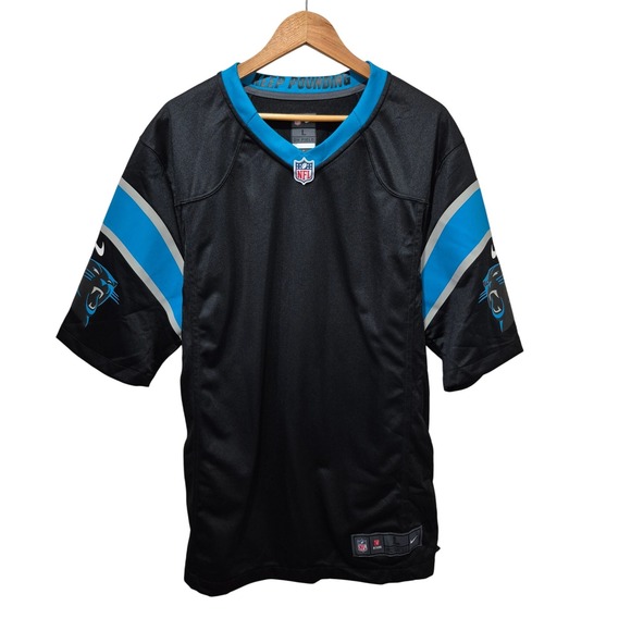 Nike Other - NWOT Carolina Panthers NFL Blank Nike Football Men's Large Jersey Black Blue‎